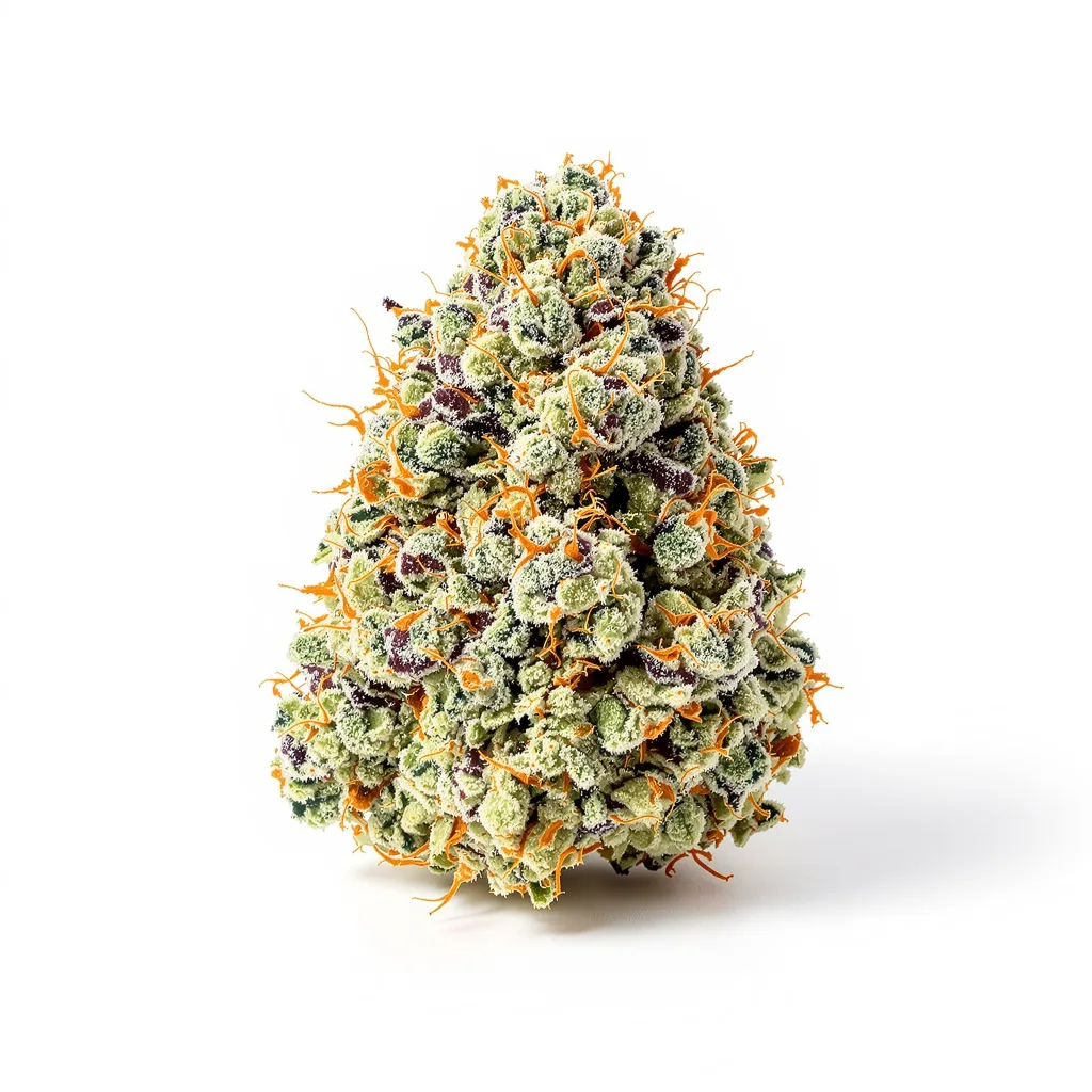 Big Kush 35% indica / 65% sativa — fleur avec trichomes visibles