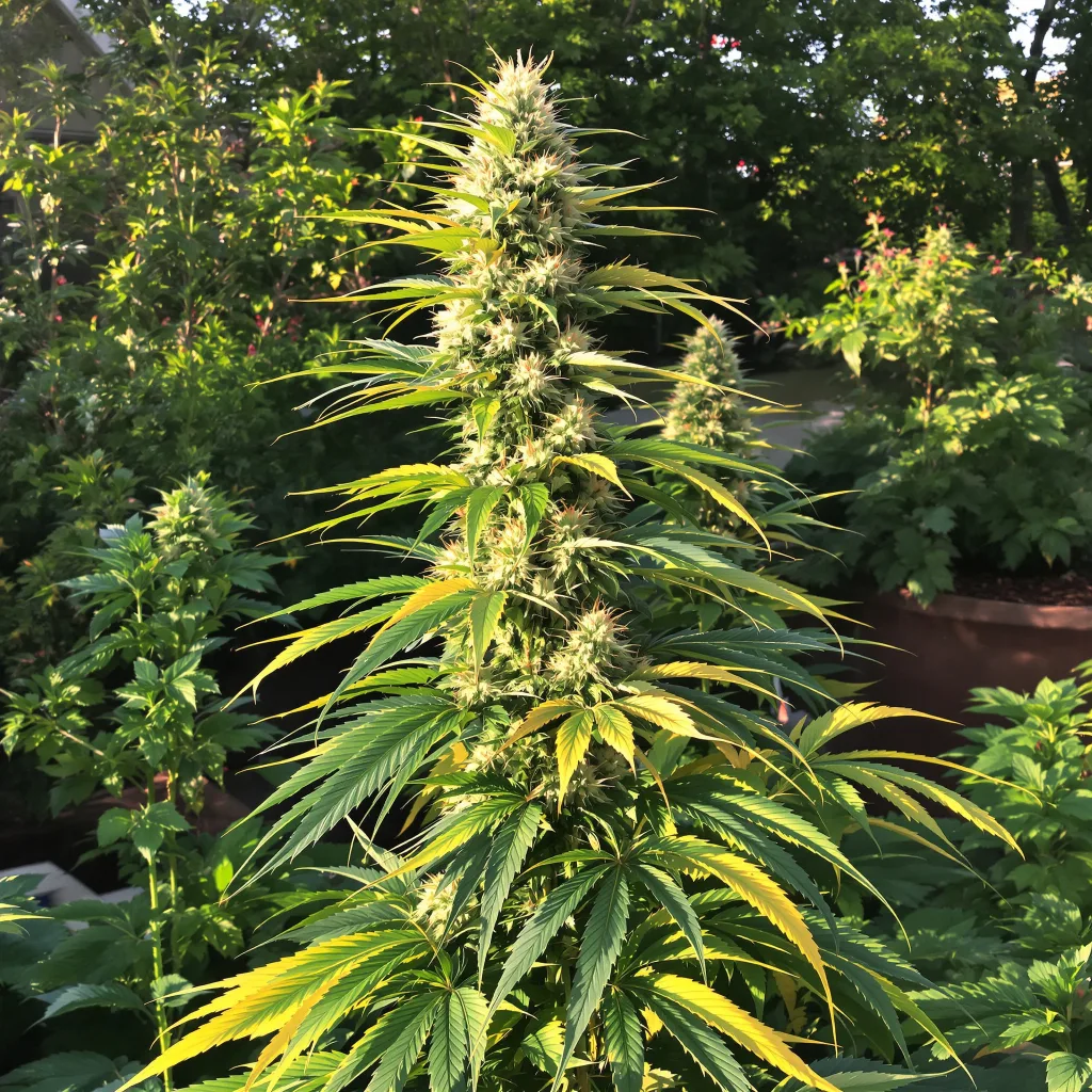Big Sticky 19% indica / 81% sativa — fleur avec trichomes visibles