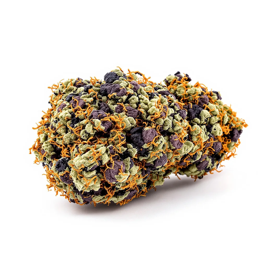 Biochem 78% indica / 22% sativa — fleur avec trichomes visibles