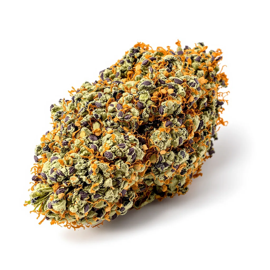 Biscotti 80% indica / 20% sativa — fleur avec trichomes visibles