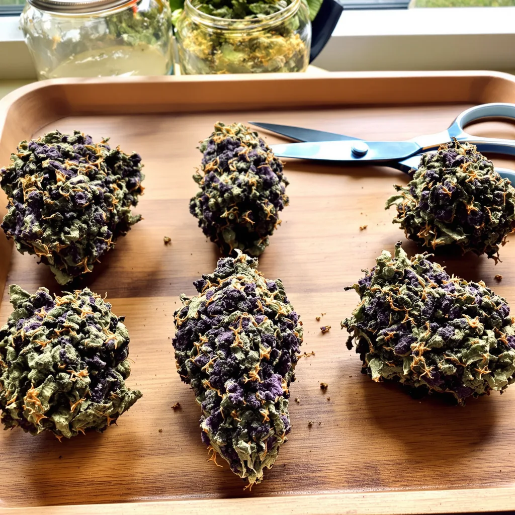 Black Cherry Punch 85% indica / 15% sativa — fleur avec trichomes visibles