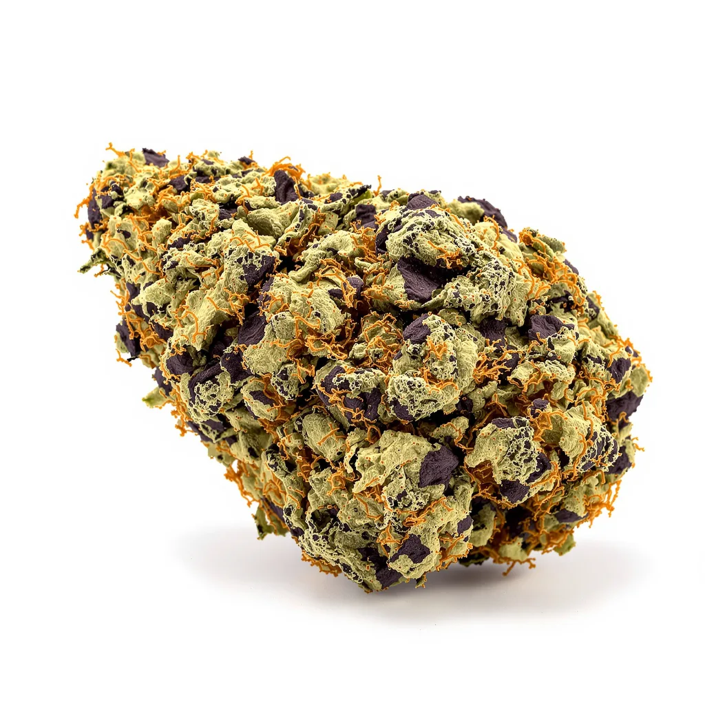 Black Cherry Punch 85% indica / 15% sativa — fleur avec trichomes visibles