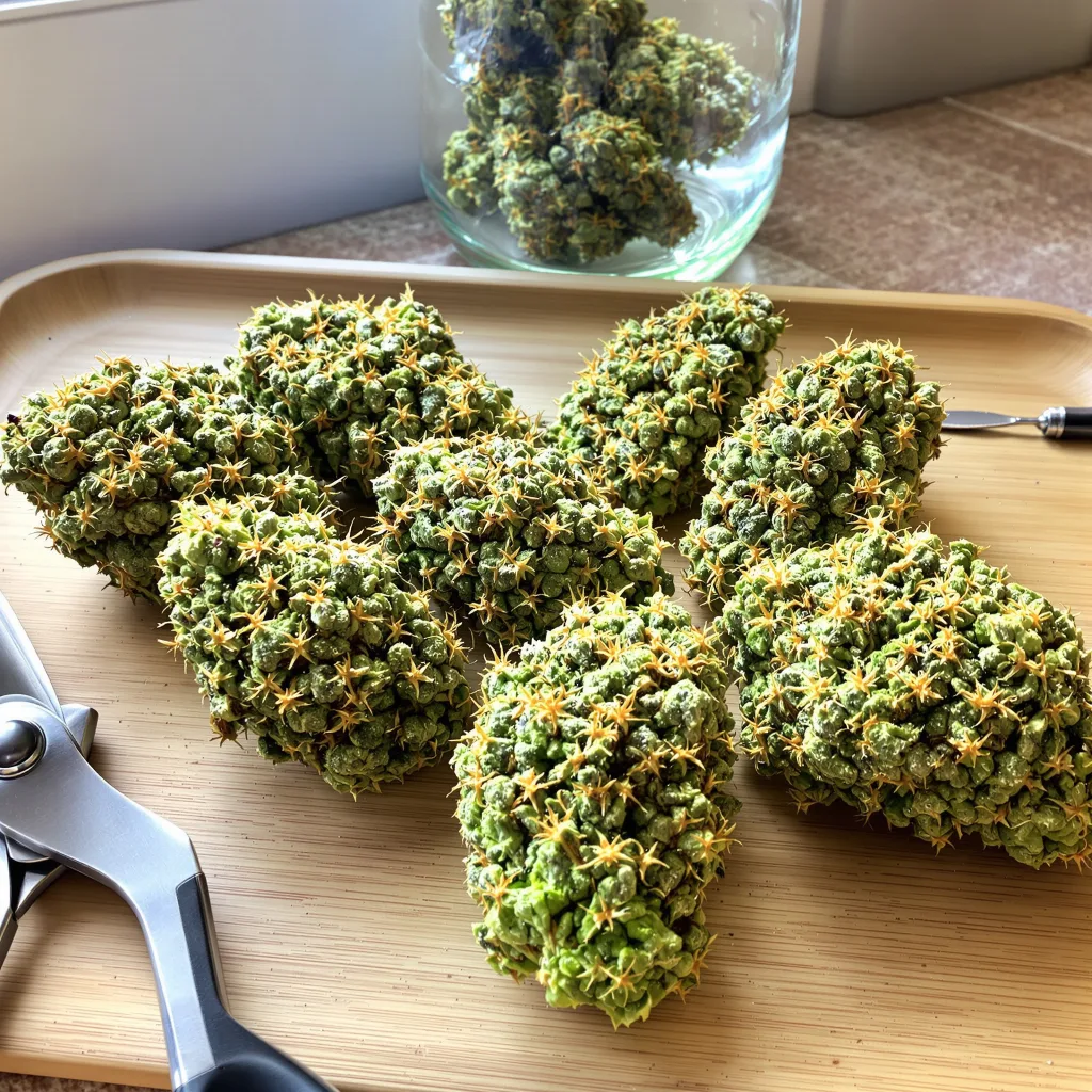 Black Cherry Soda 20% indica / 80% sativa — fleur avec trichomes visibles
