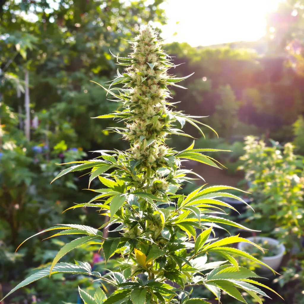 Black Diamond 53% indica / 47% sativa — fleur avec trichomes visibles