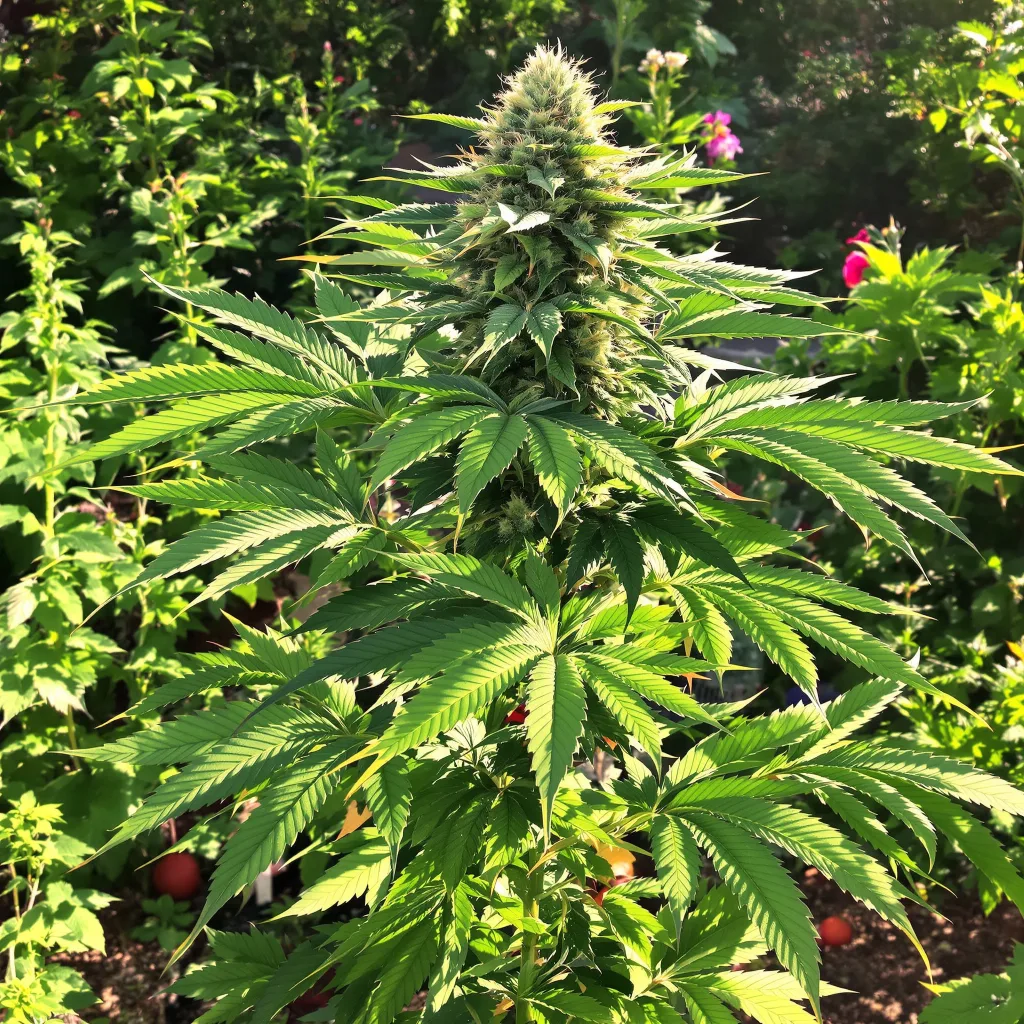 Black Ice 82% indica / 18% sativa — fleur avec trichomes visibles