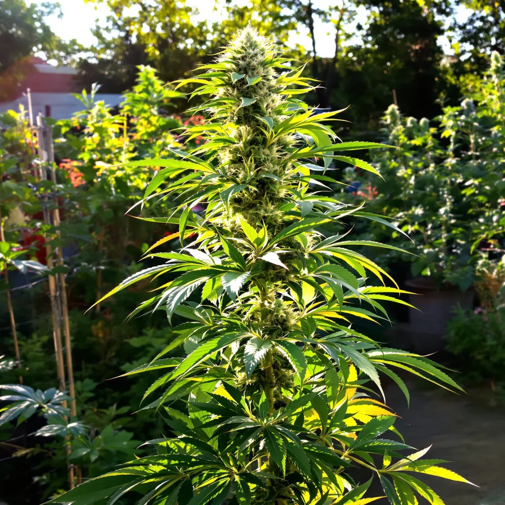 Black Jack 20% indica / 80% sativa — fleur avec trichomes visibles