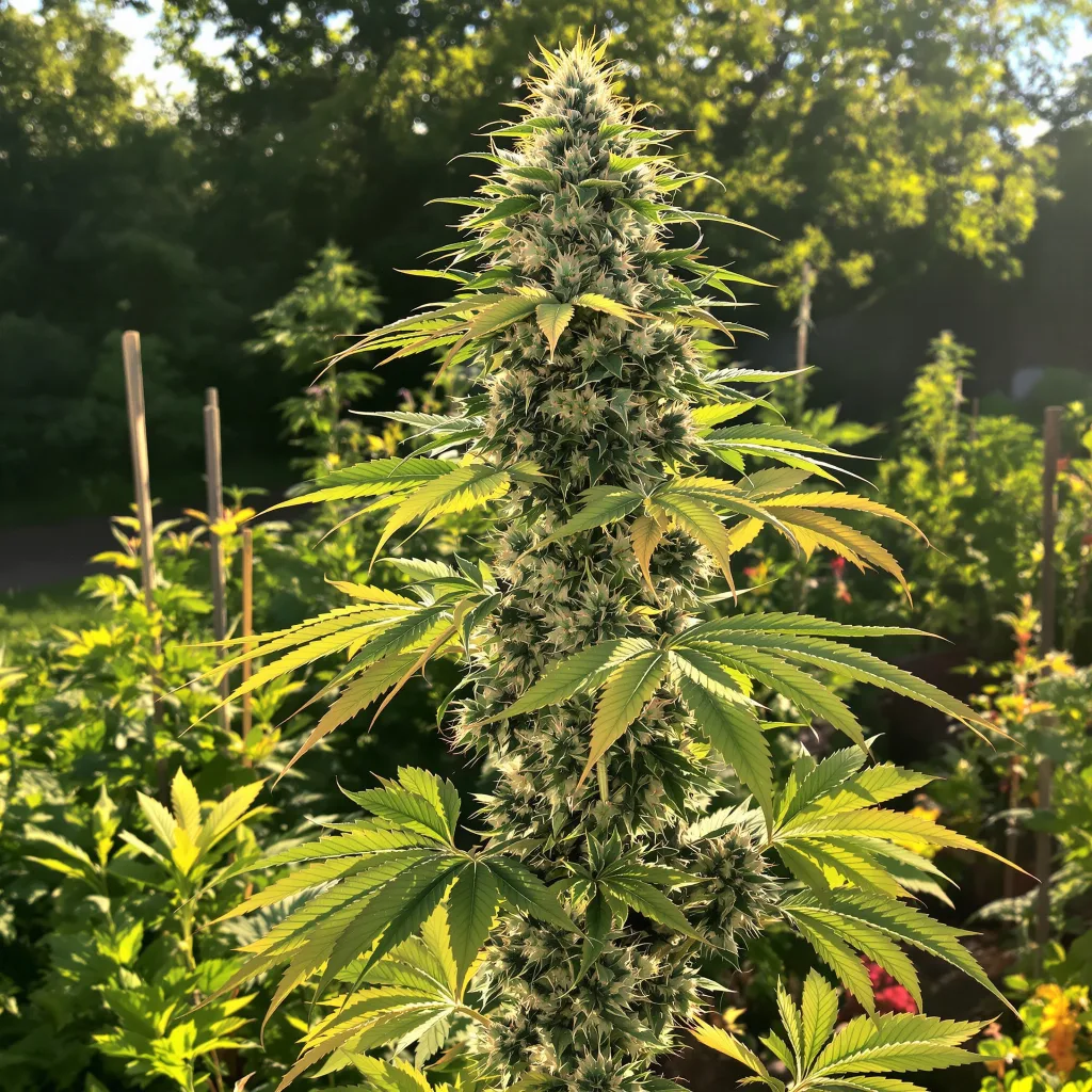 Black Mamba 60% indica / 40% sativa — fleur avec trichomes visibles