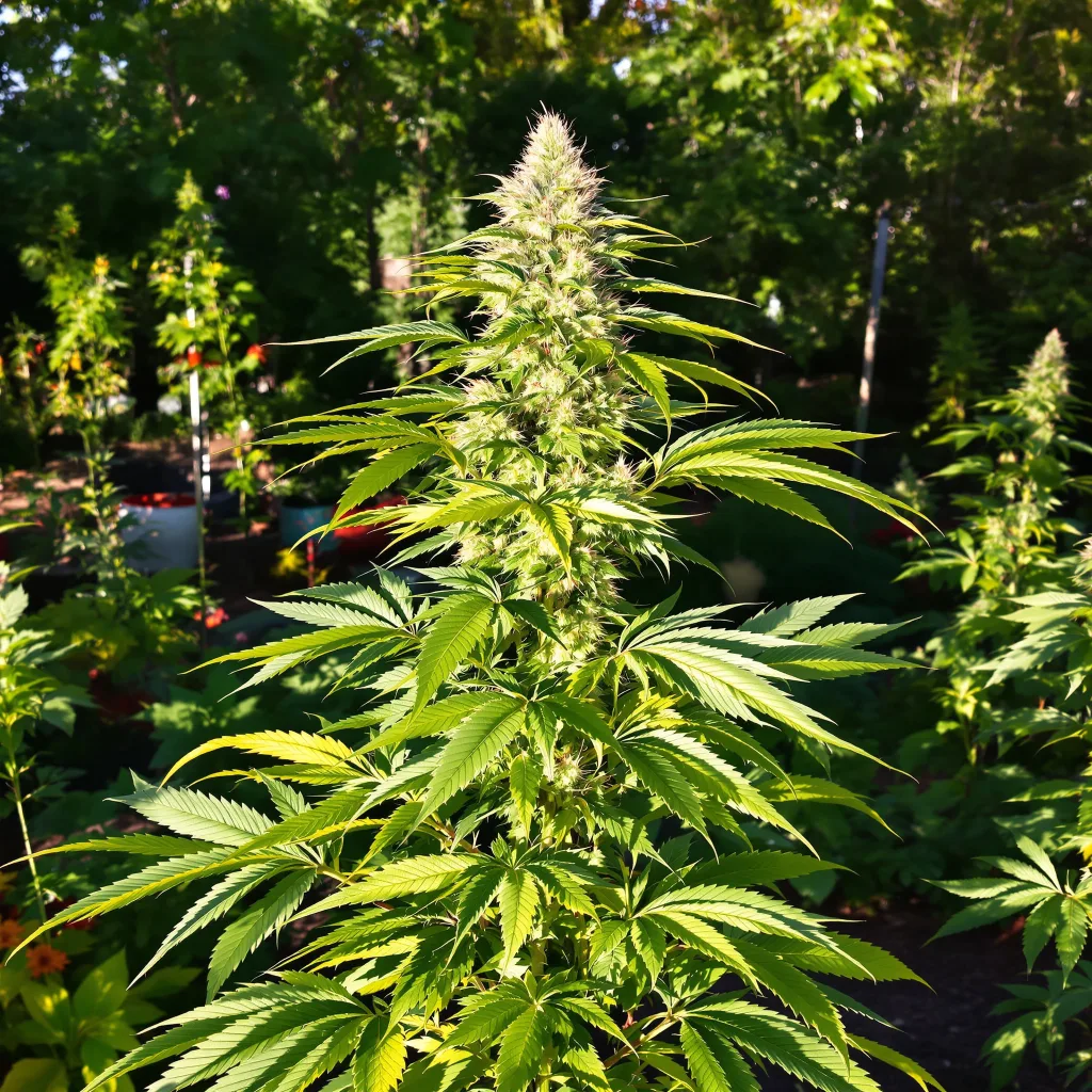 Black Russian 56% indica / 44% sativa — fleur avec trichomes visibles