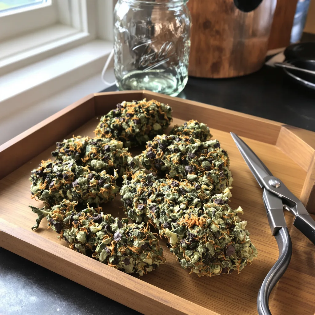Black Tuna 74% indica / 26% sativa — fleur avec trichomes visibles