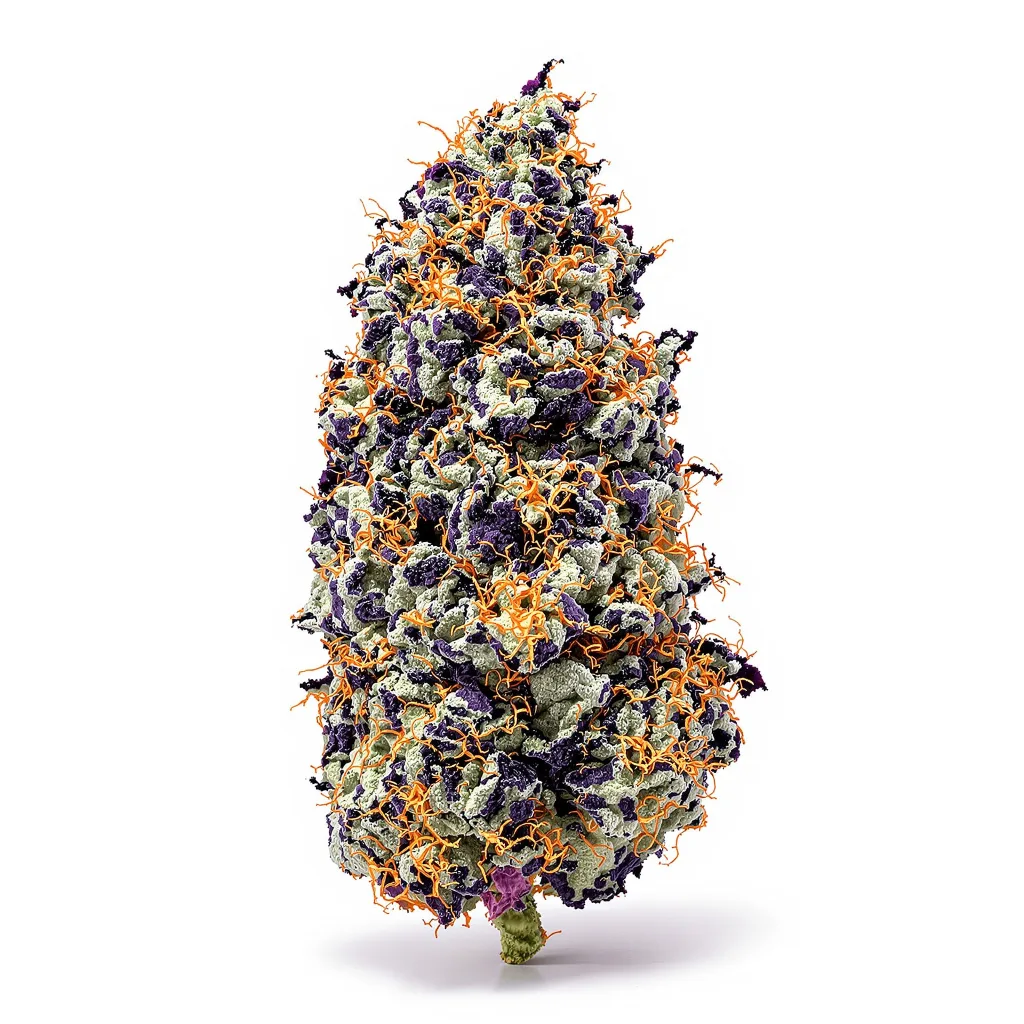 Black Tuna 74% indica / 26% sativa — fleur avec trichomes visibles