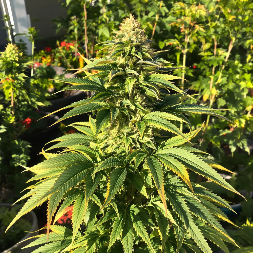 Black Water Purple OG Cheese 66% indica / 34% sativa — fleur avec trichomes visibles