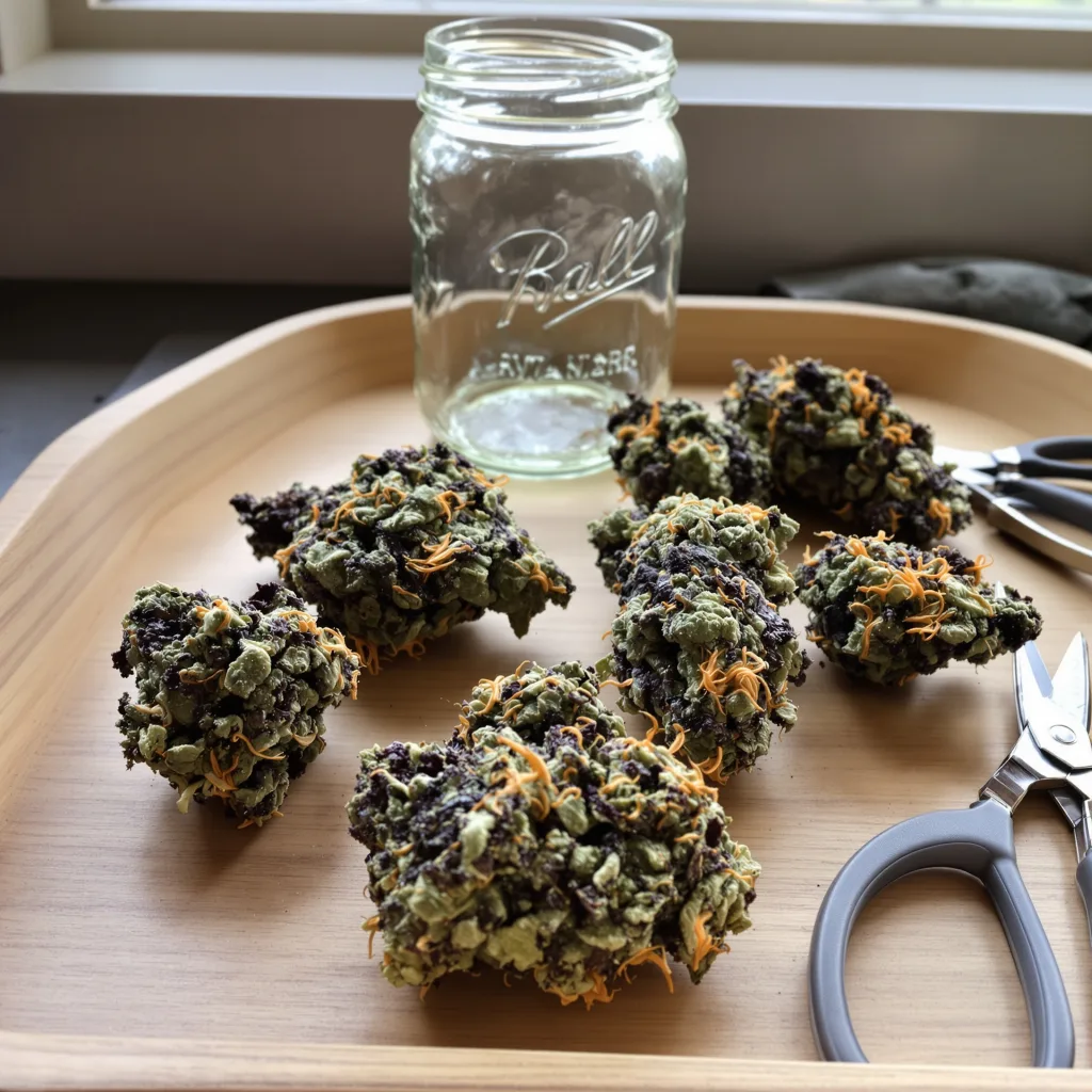 Blackberry 72% indica / 28% sativa — fleur avec trichomes visibles