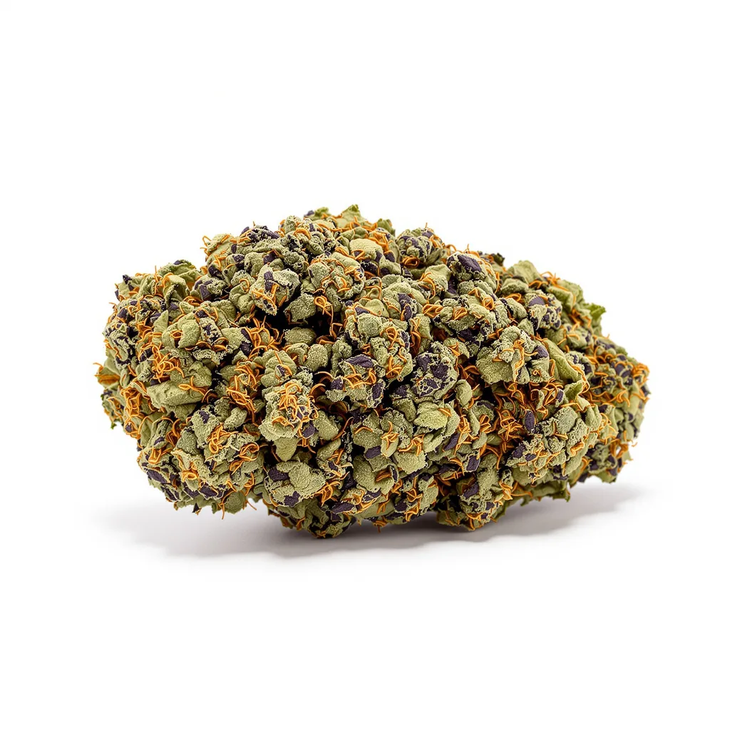 Blackberry Hashplant 76% indica / 24% sativa — fleur avec trichomes visibles