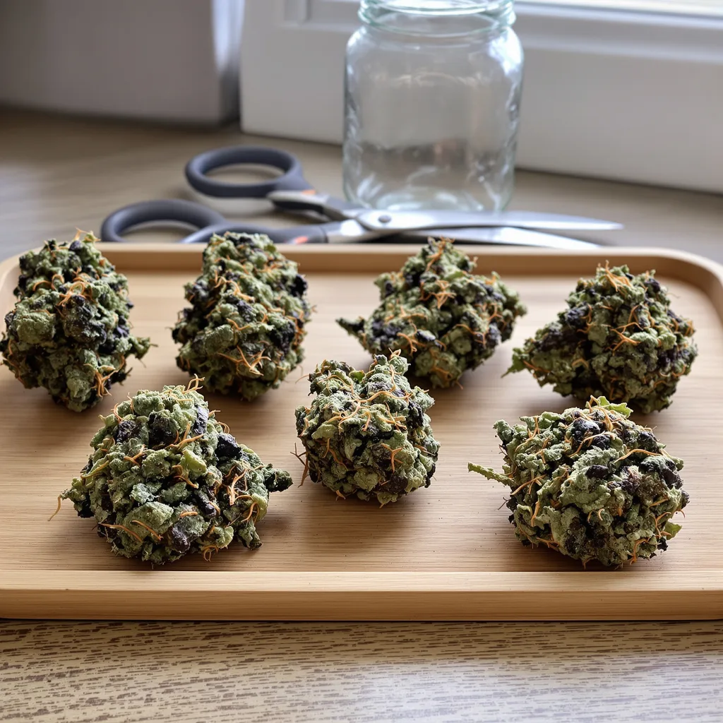 Blackberry Kush 80% indica / 20% sativa — fleur avec trichomes visibles