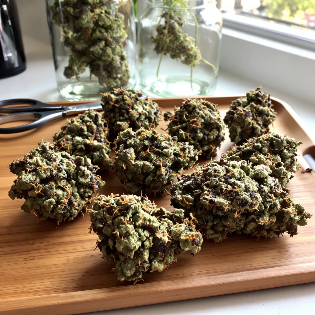 Blackberry Rhino 74% indica / 26% sativa — fleur avec trichomes visibles