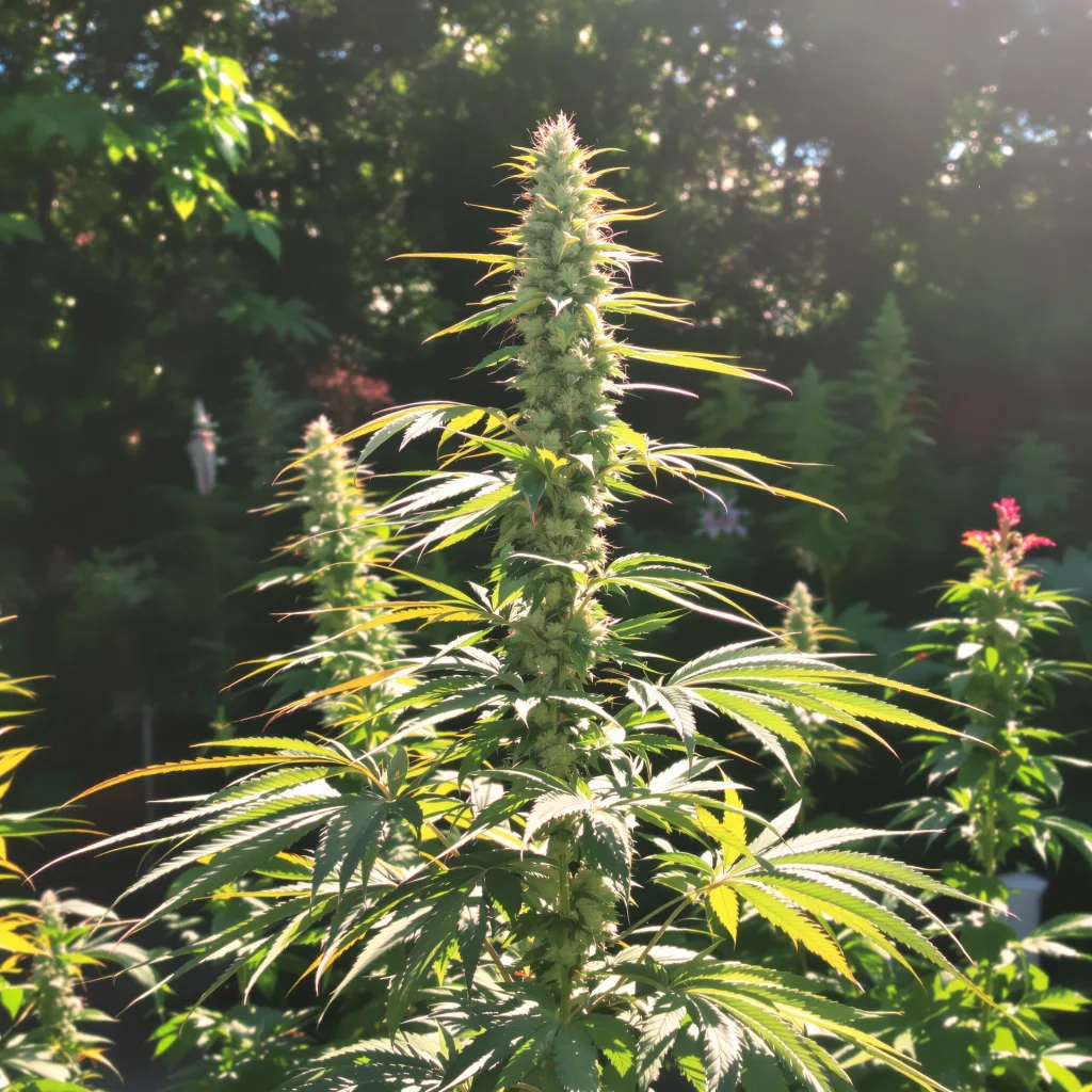 Blob OG 21% indica / 79% sativa — fleur avec trichomes visibles
