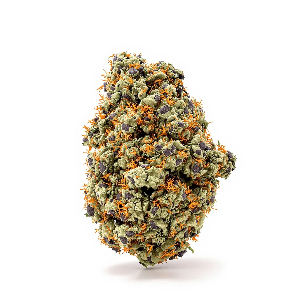 Blue Afghani 74% indica / 26% sativa — fleur avec trichomes visibles