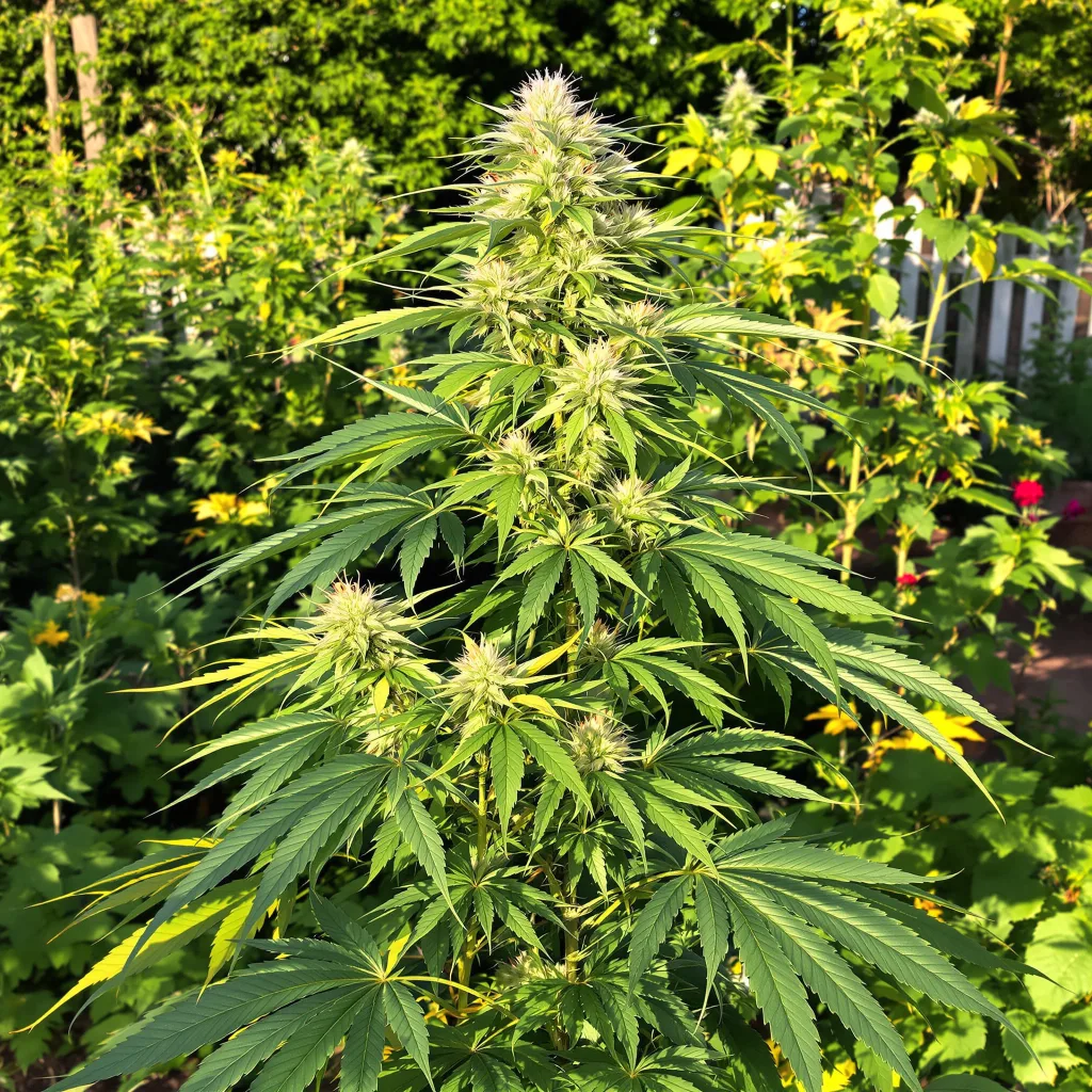Blue Amnesia 10% indica / 90% sativa — fleur avec trichomes visibles