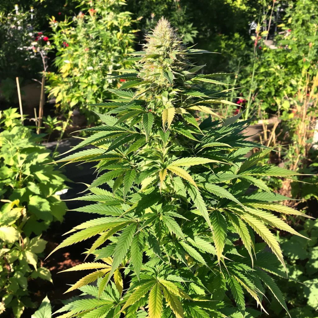 Blue Blood 72% indica / 28% sativa — fleur avec trichomes visibles