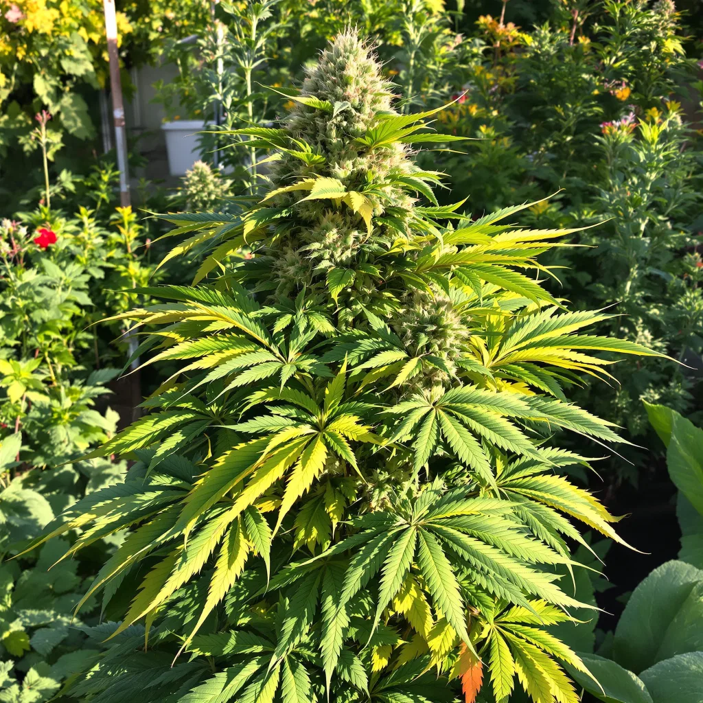 Blue Blood 72% indica / 28% sativa — fleur avec trichomes visibles