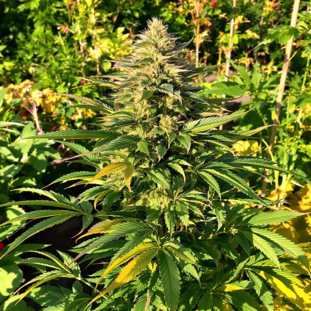Blue Buddha 69% indica / 31% sativa — fleur avec trichomes visibles