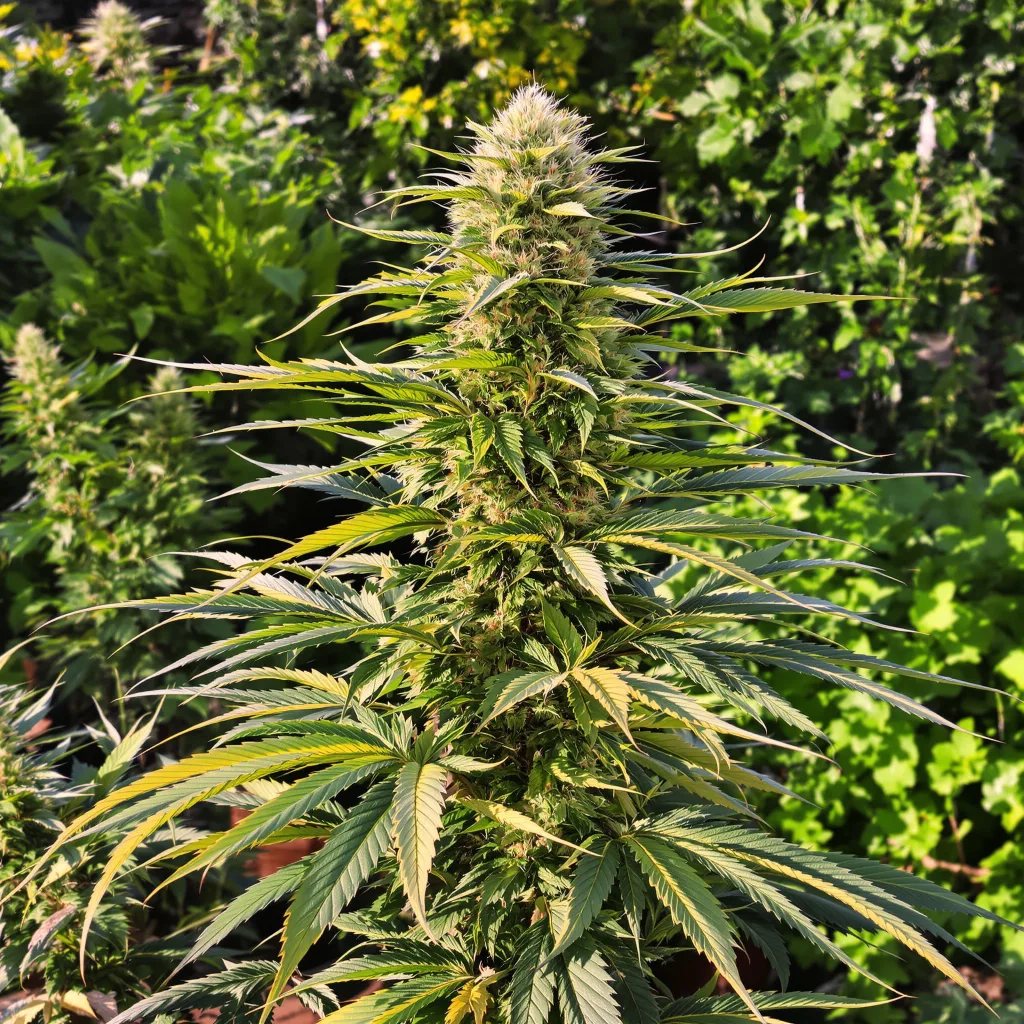 Blue Cheese 60% indica / 40% sativa — fleur avec trichomes visibles