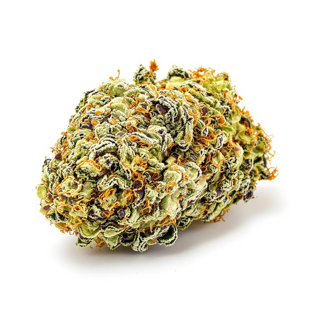 Blue Cheese 60% indica / 40% sativa — fleur avec trichomes visibles