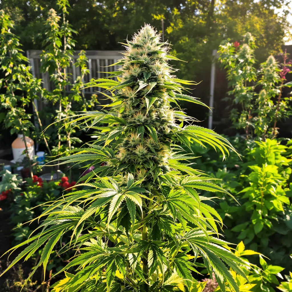 Blue Cheese 60% indica / 40% sativa — fleur avec trichomes visibles