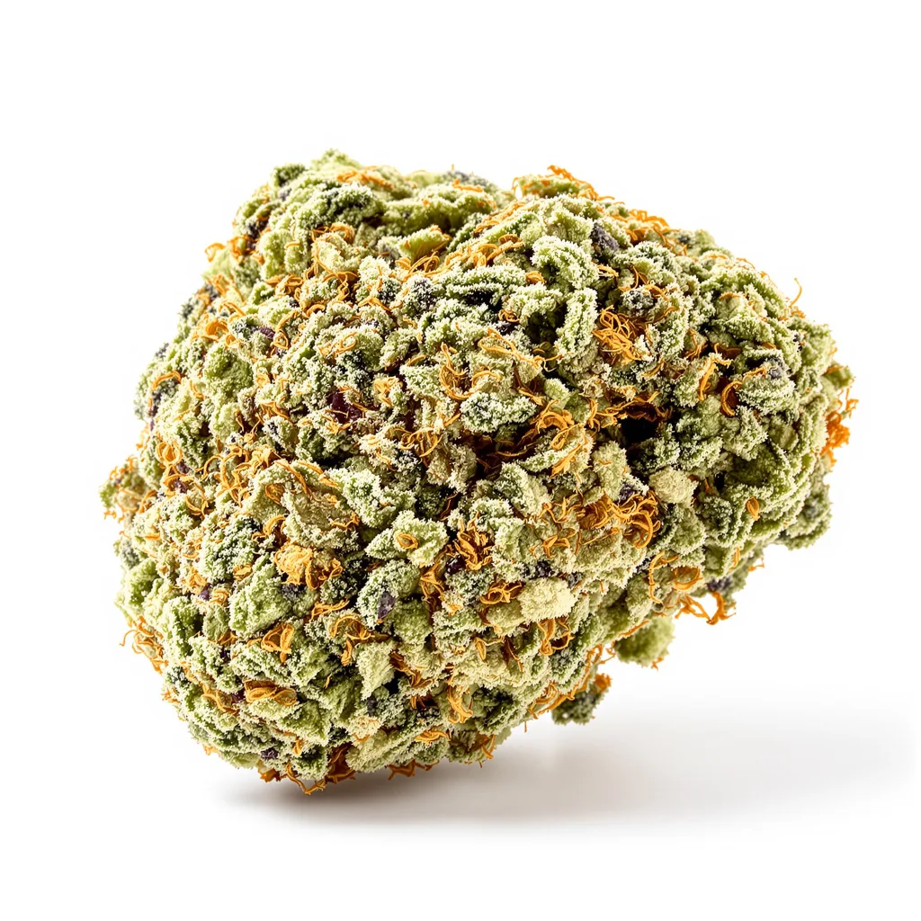 Blue Cookies 60% indica / 40% sativa — fleur avec trichomes visibles