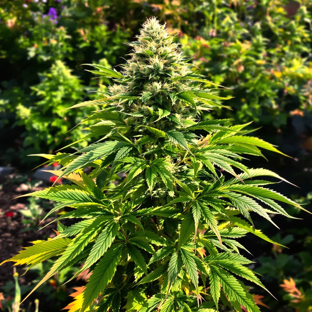 Blue Crack 77% indica / 23% sativa — fleur avec trichomes visibles