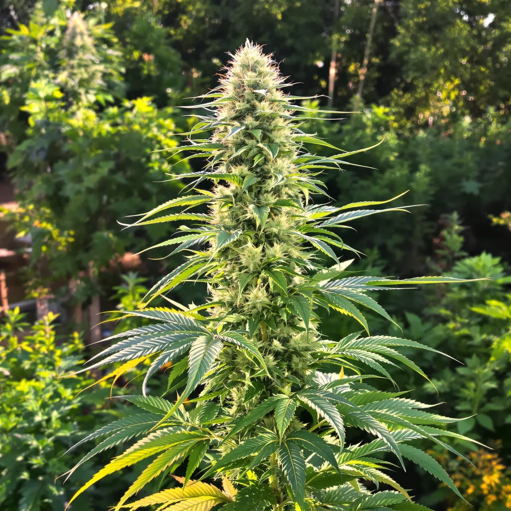 Blue Diamond 14% indica / 86% sativa — fleur avec trichomes visibles