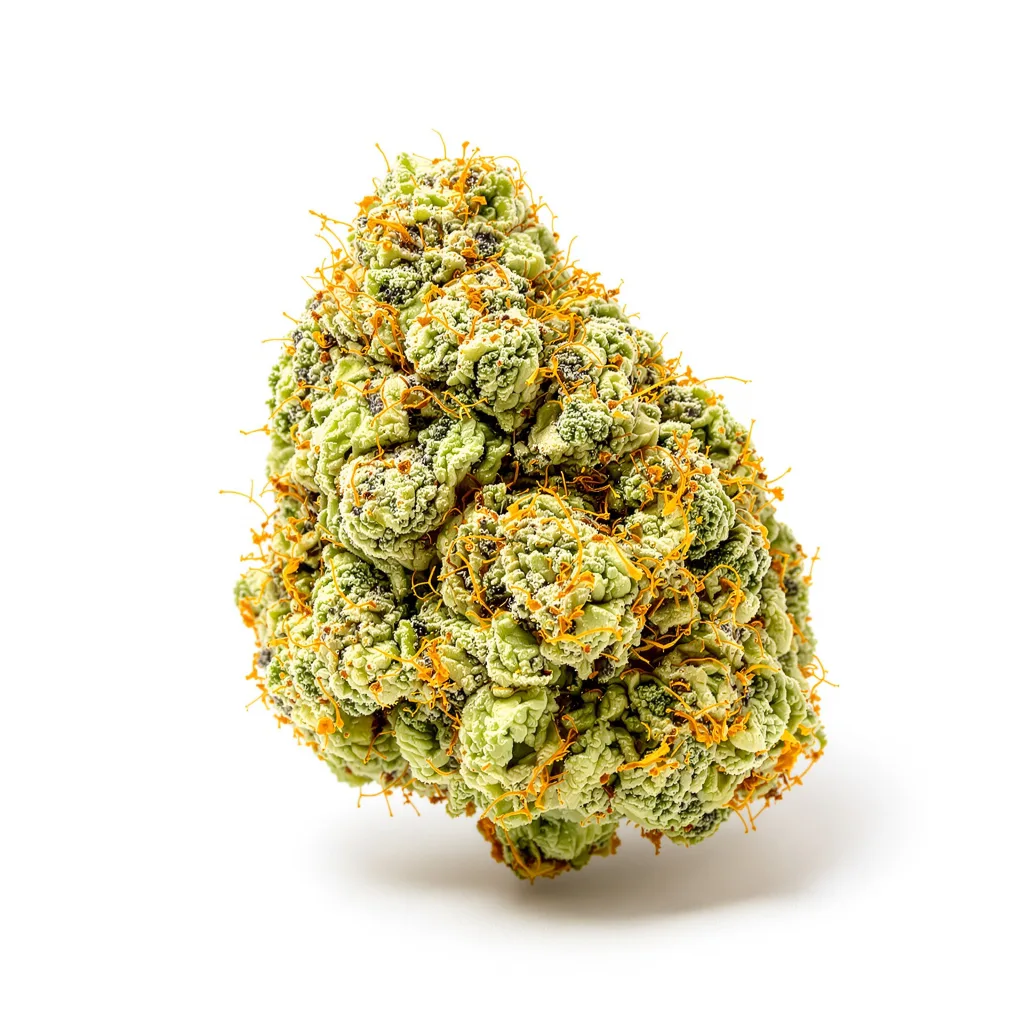 Blue Dream 19% indica / 81% sativa — fleur avec trichomes visibles