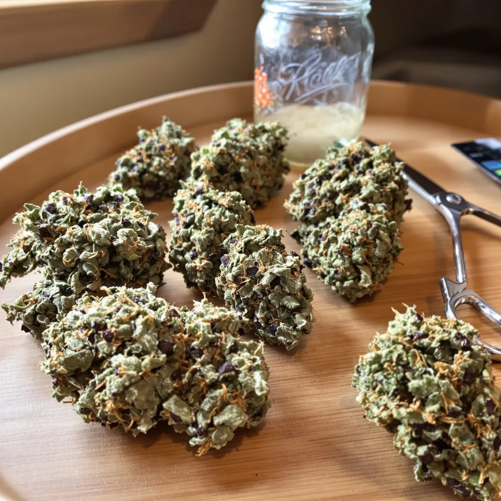 Blue Frost 69% indica / 31% sativa — fleur avec trichomes visibles