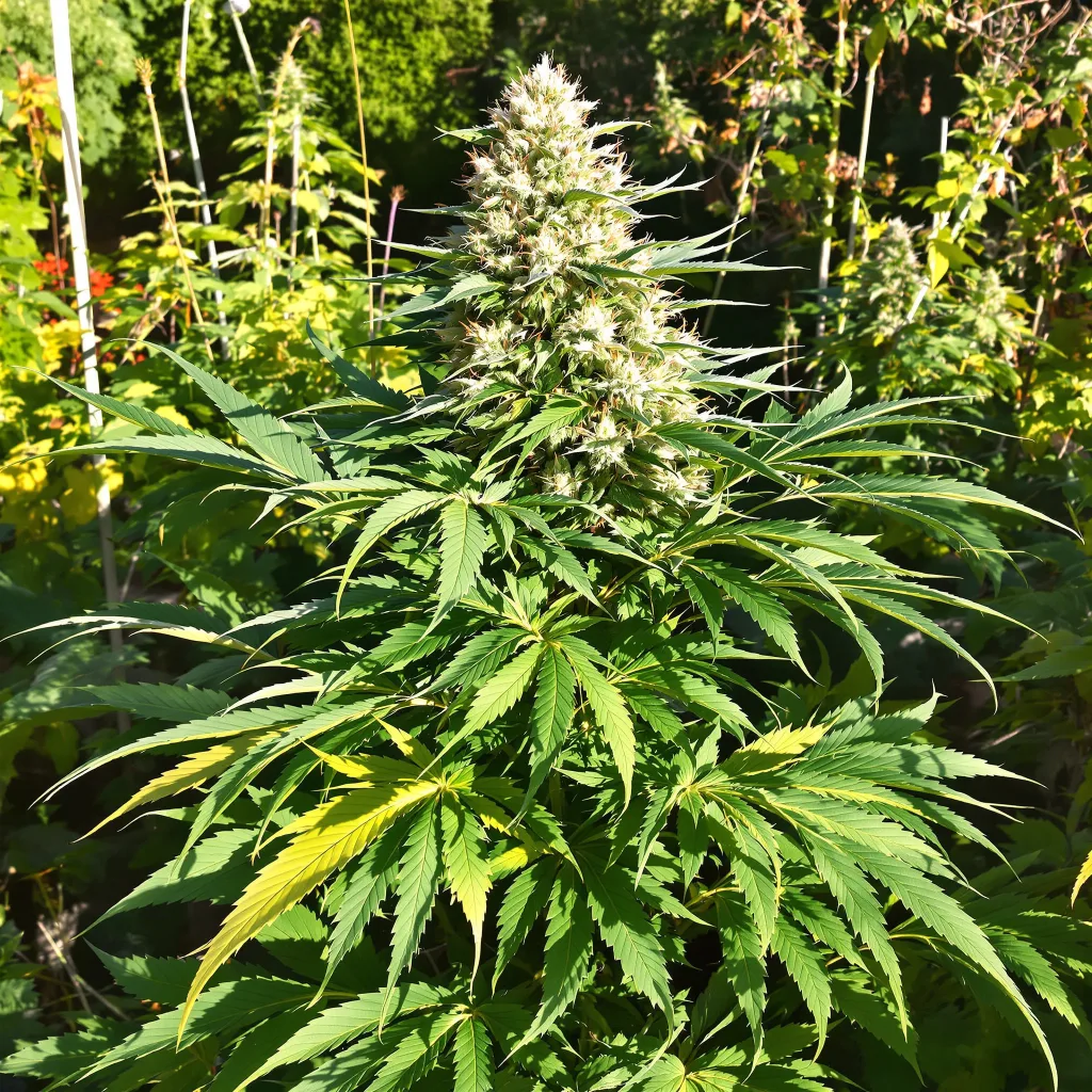 Blue Frost 69% indica / 31% sativa — fleur avec trichomes visibles