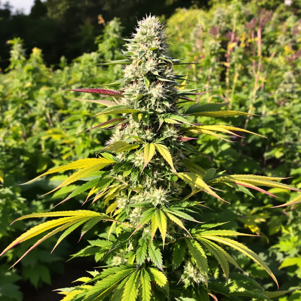 Blue Galaxy 40% indica / 60% sativa — fleur avec trichomes visibles