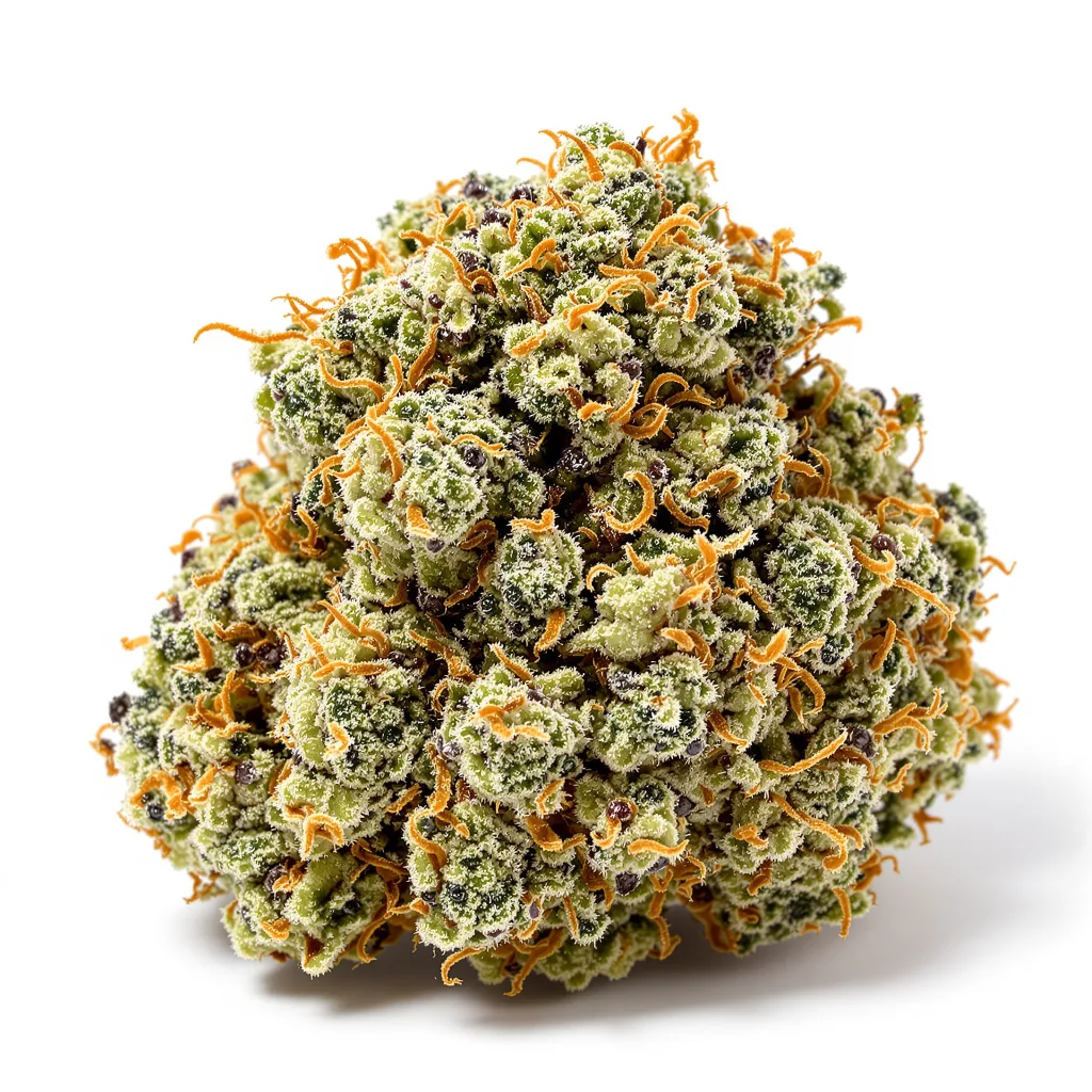 Blue Galaxy 40% indica / 60% sativa — fleur avec trichomes visibles