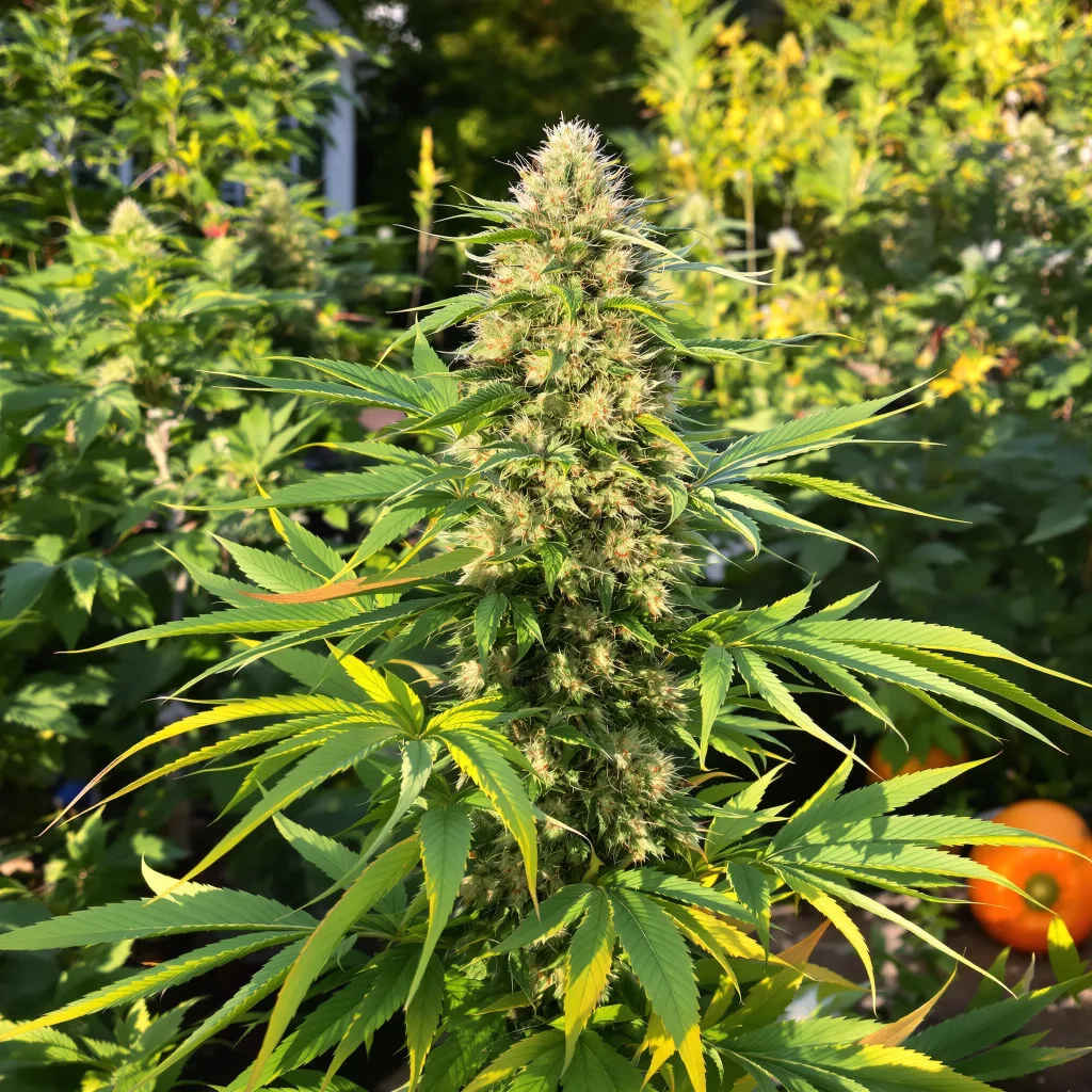 Blue Goo 35% indica / 65% sativa — fleur avec trichomes visibles