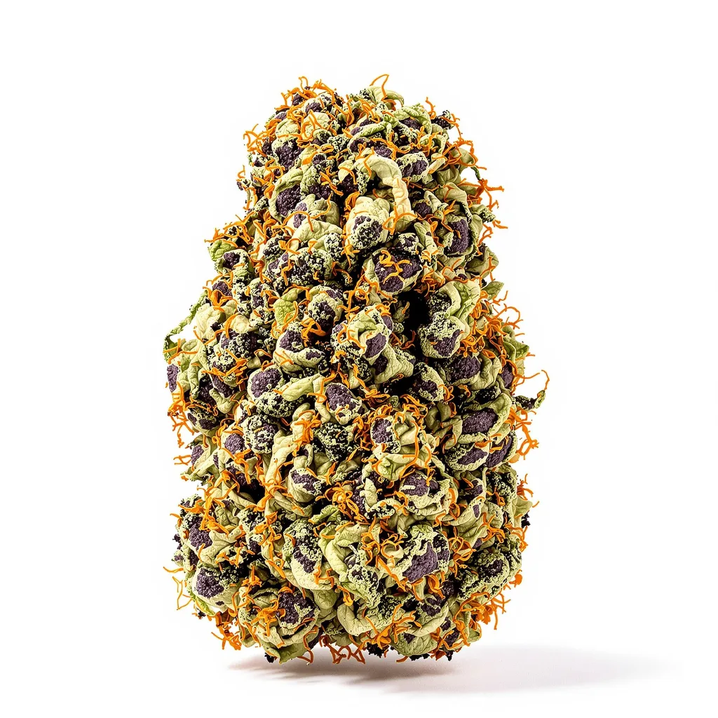 Blue Haze 80% indica / 20% sativa — fleur avec trichomes visibles