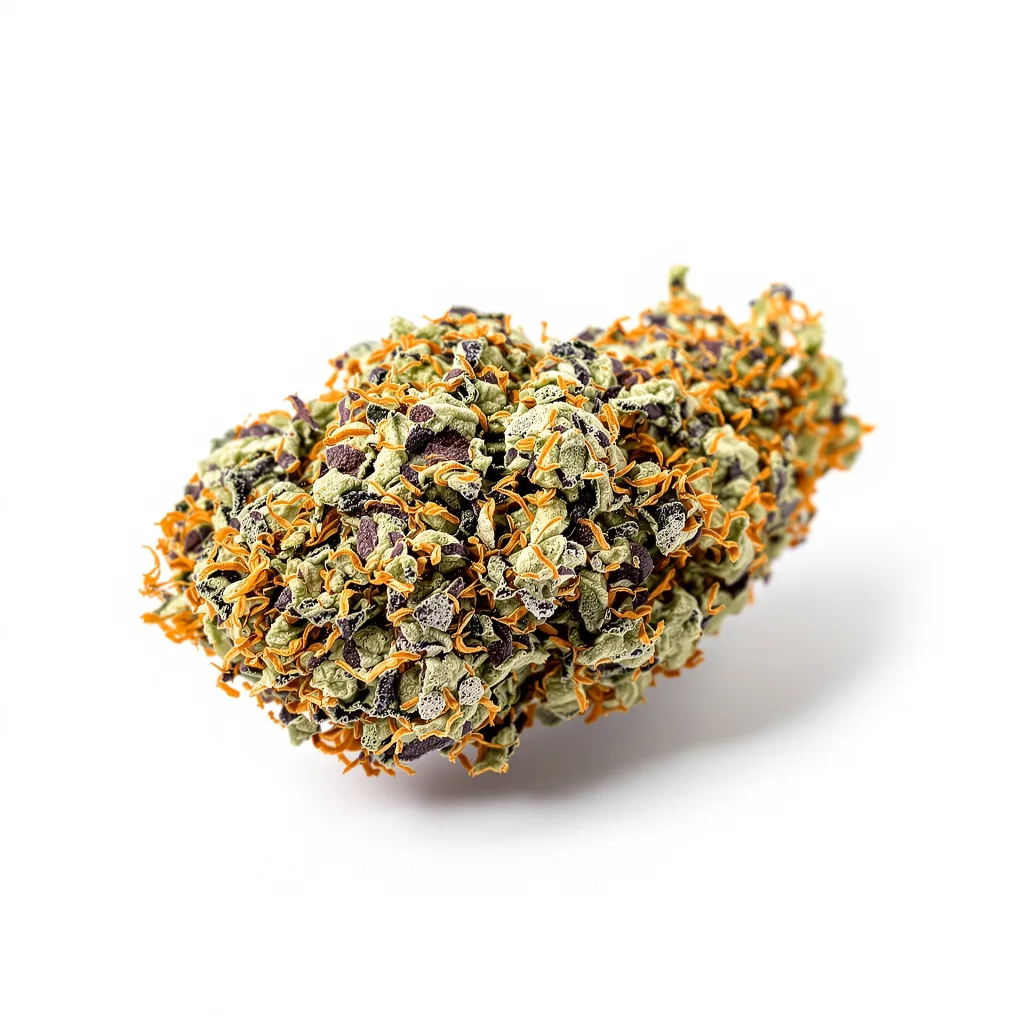 Blue Jack City 65% indica / 35% sativa — fleur avec trichomes visibles