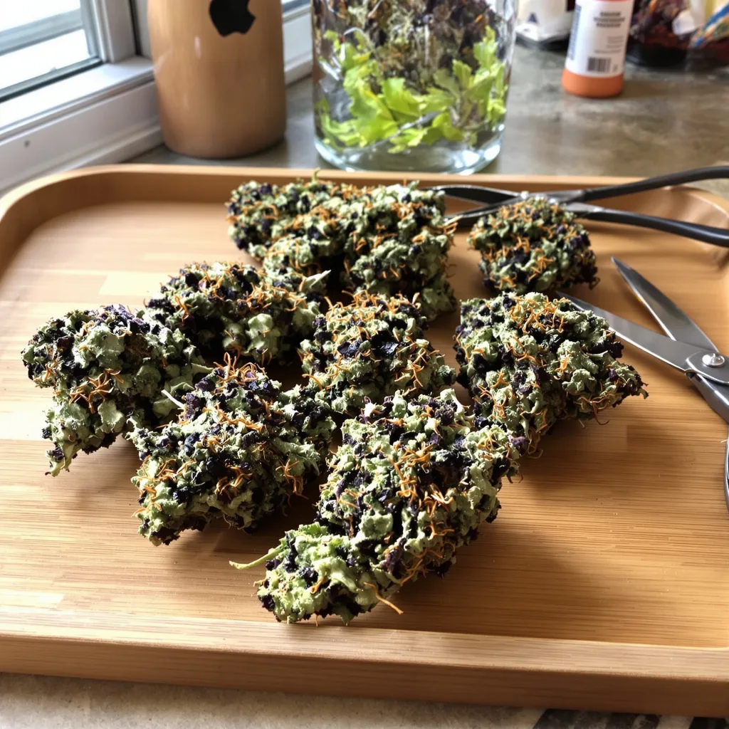 Blue Jack City 65% indica / 35% sativa — fleur avec trichomes visibles