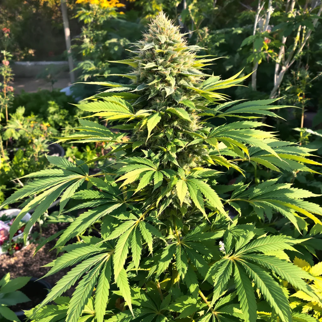 Blue Jack City 65% indica / 35% sativa — fleur avec trichomes visibles