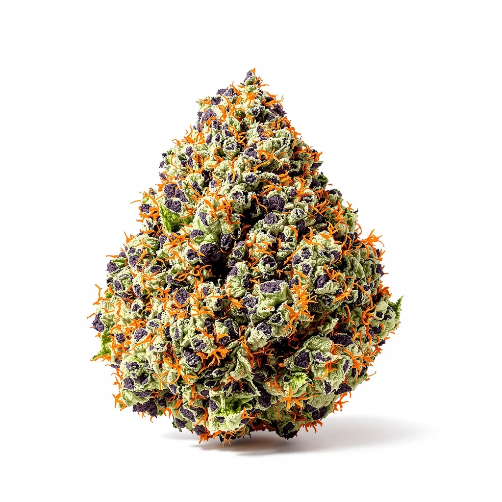 Blue Jack City 65% indica / 35% sativa — fleur avec trichomes visibles