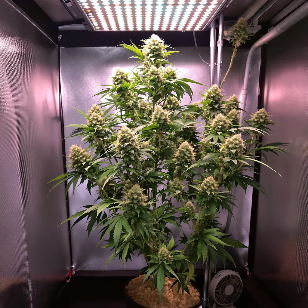 Plante de cannabis Blue Jay Way en floraison — 60-100 cm autofloraison