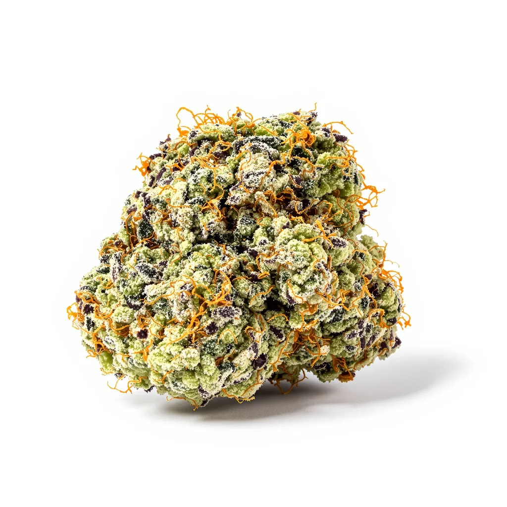 Blue Jay Way 63% indica / 37% sativa — fleur avec trichomes visibles