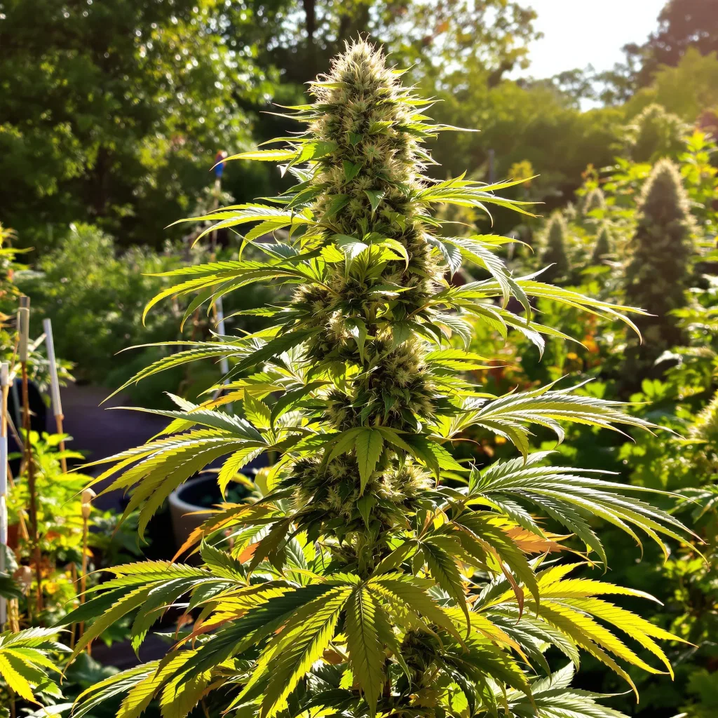 Blue Jay Way 63% indica / 37% sativa — fleur avec trichomes visibles