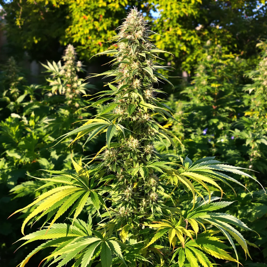 Blue Kiss 12% indica / 88% sativa — fleur avec trichomes visibles