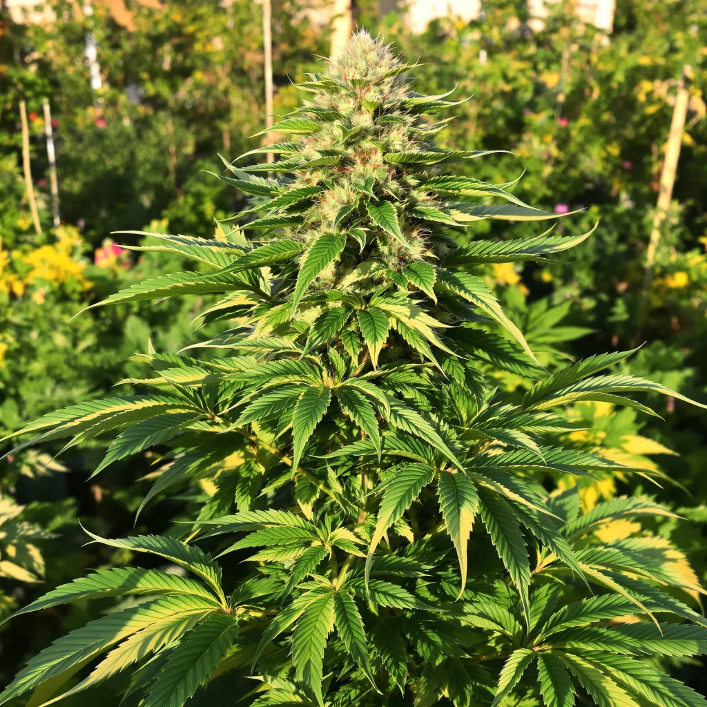 Blue Knight 76% indica / 24% sativa — fleur avec trichomes visibles