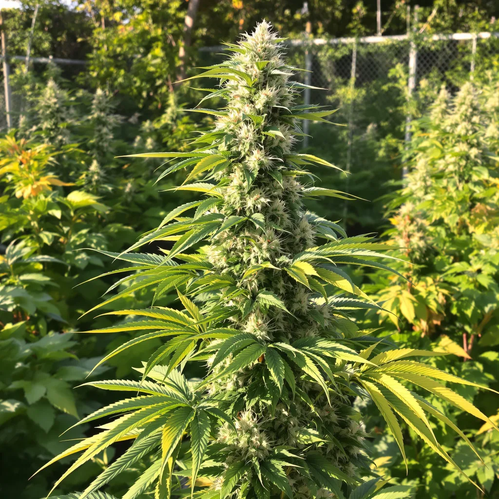 Blue Kush 55% indica / 45% sativa — fleur avec trichomes visibles
