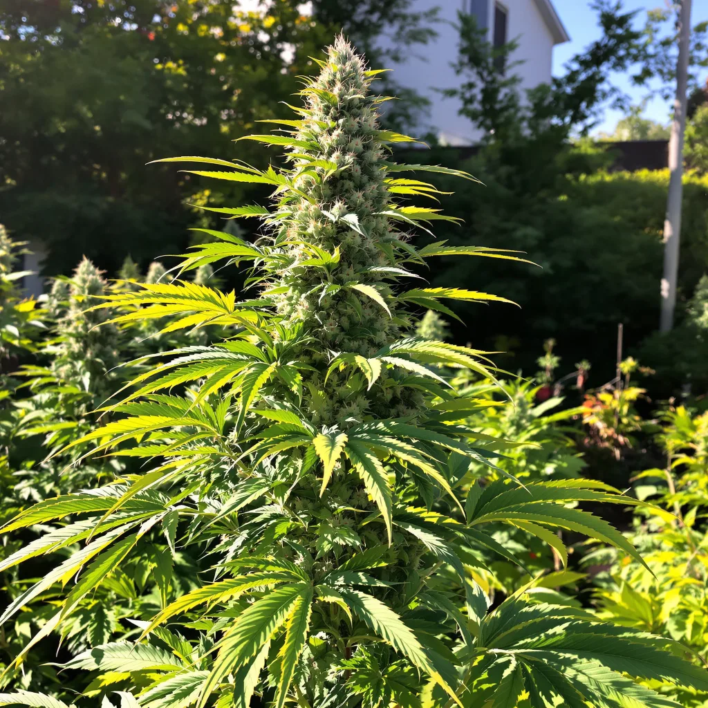 Blue Kush 55% indica / 45% sativa — fleur avec trichomes visibles