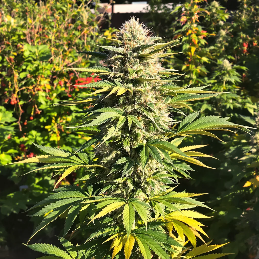 Blue Lights 85% indica / 15% sativa — fleur avec trichomes visibles